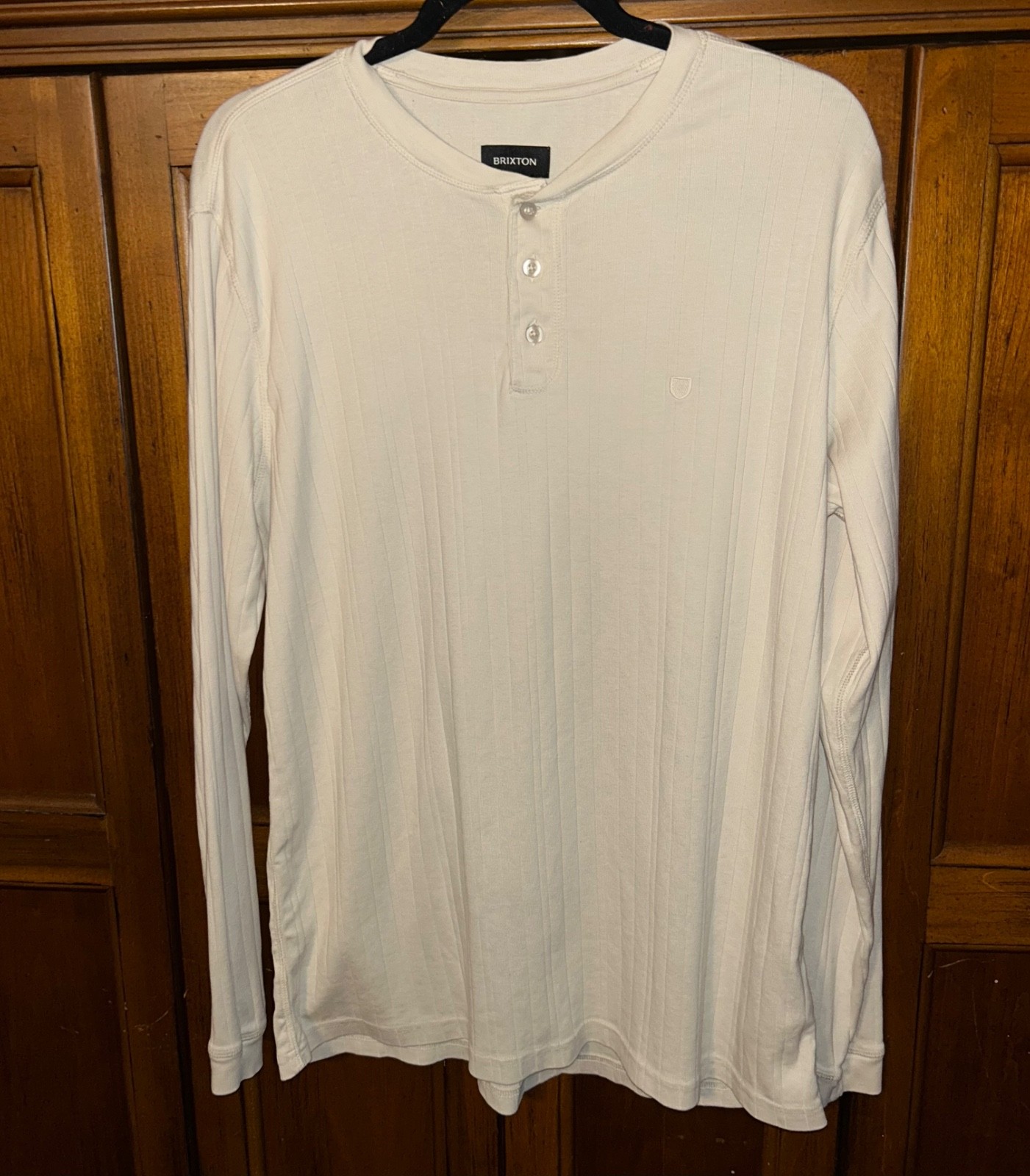 BRIXTON Men’s Long Sleeve Henley Pullover Long Sleeve Shirt size Large