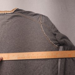 CARBON2COBALT Raw Edge Henley Distressed Grey Buttoned Long Sleeve Men’s size XL