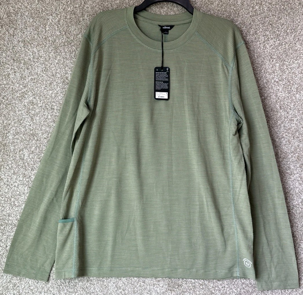 Allbirds Natural Run Long Sleeve Shirt Mens Size Large Green Merino Wool Blend gallery