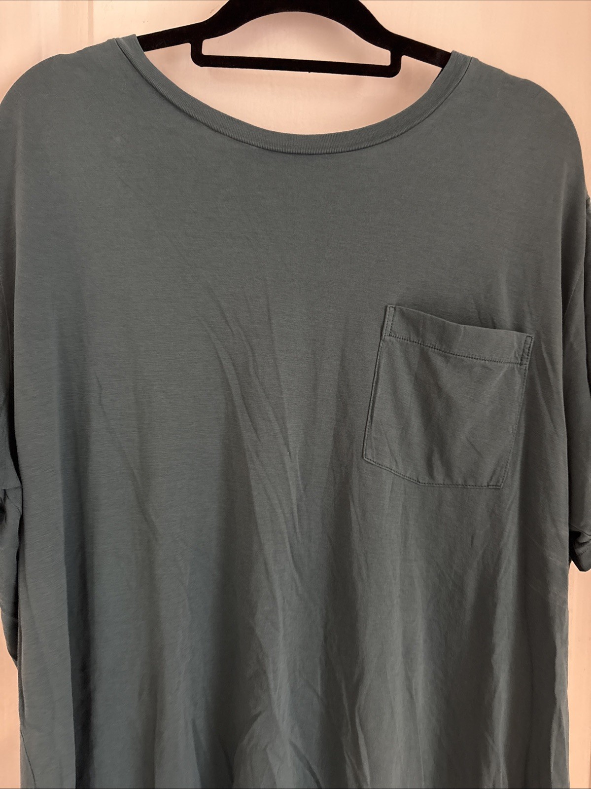 Mens UnTuckit EcoSoft Pocket Tee T Shirt Pima Cotton Crewneck Teal Sz XXX Large gallery