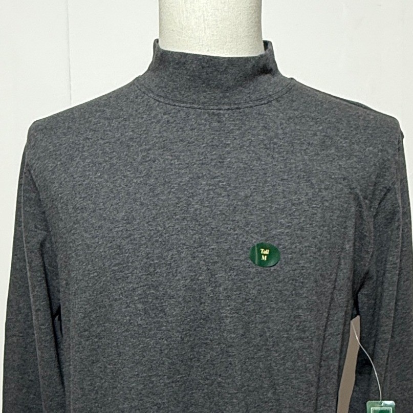 L.L. Bean Shirt Men Medium Tall Gray Long Sleeve Unshrinkable Mock Neck NEW