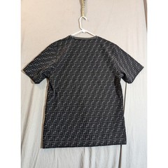 FENDI men’s Chenile logo monogram t-shirt t shirt tee – black – Large L