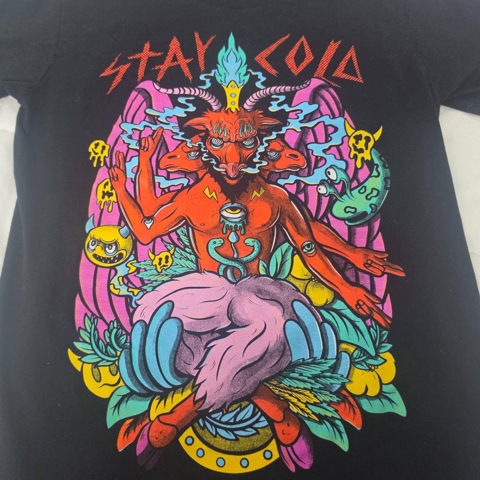 Stay Cold Apparel Demon Graphic Tee Mens M Black Streetwear Goth Punk Skate gallery
