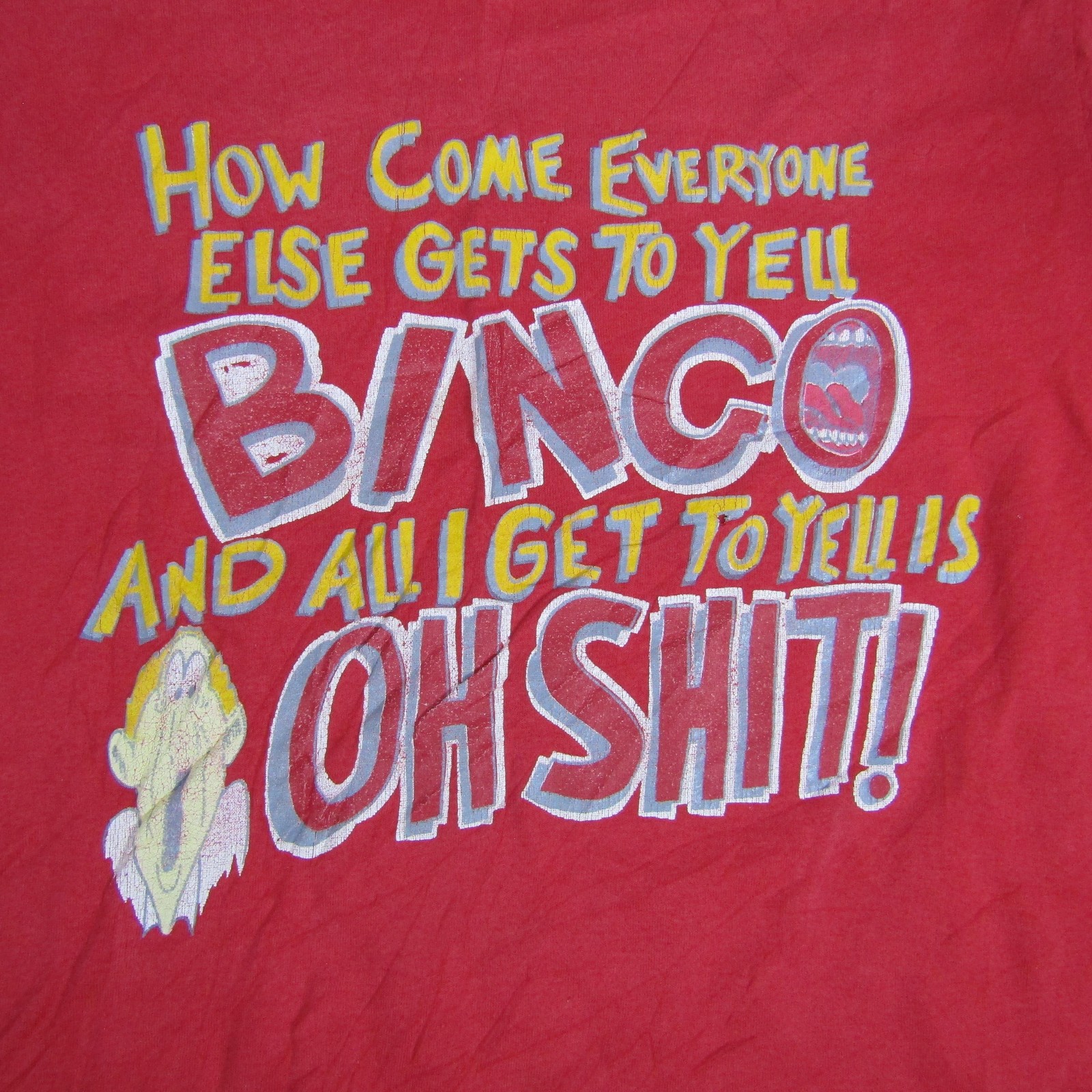 Vintage Funny Bingo Shirt Mens XL Red Soffe Single Stitch Graphic USA 90s gallery