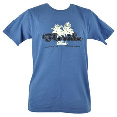 Sunshine State Florida Palm Trees Beaches Vacation Tshirt Blue Tee Shirt