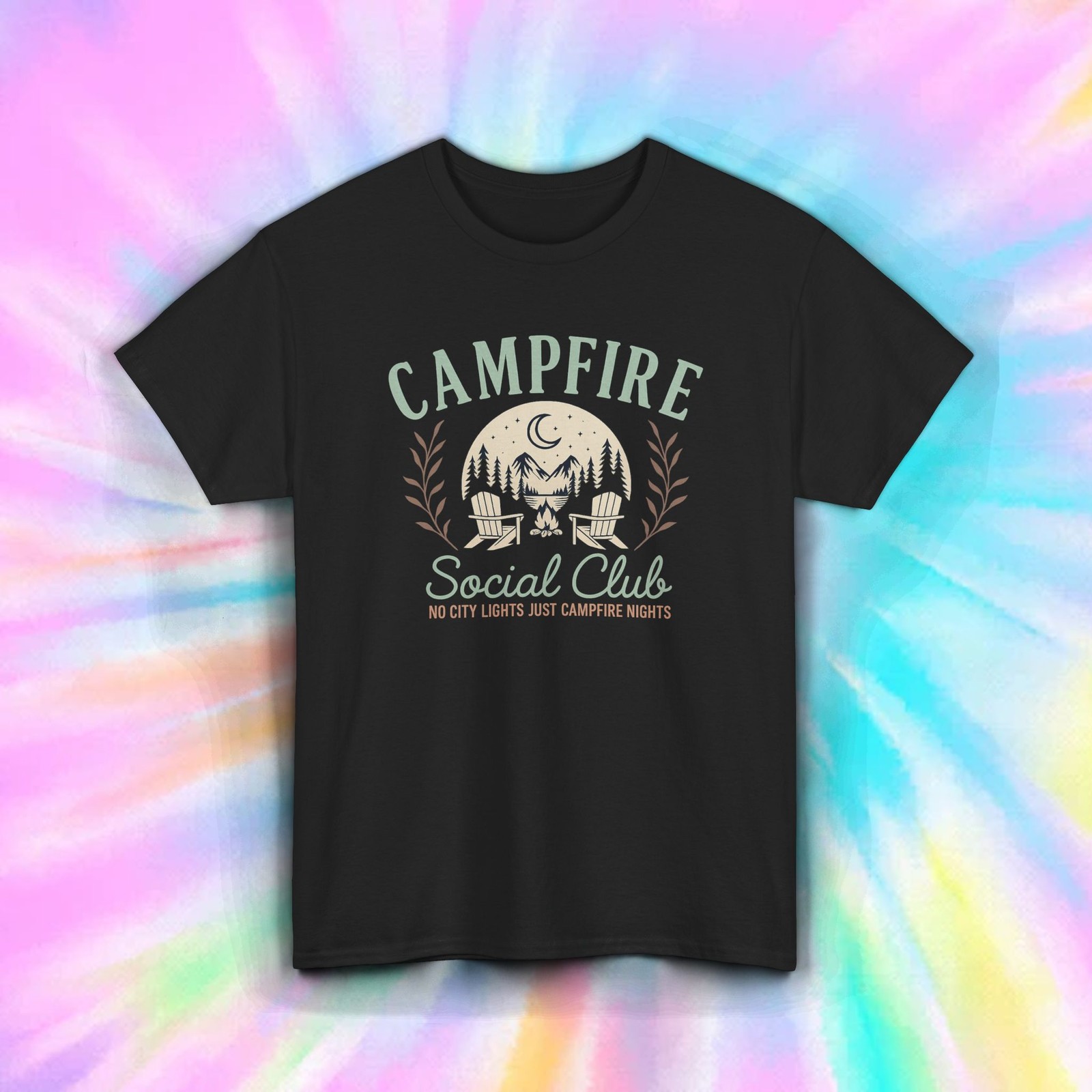 Campfire Social Club Shirt Outdoor Camping Bonfire Hiking Nature Graphic Tee