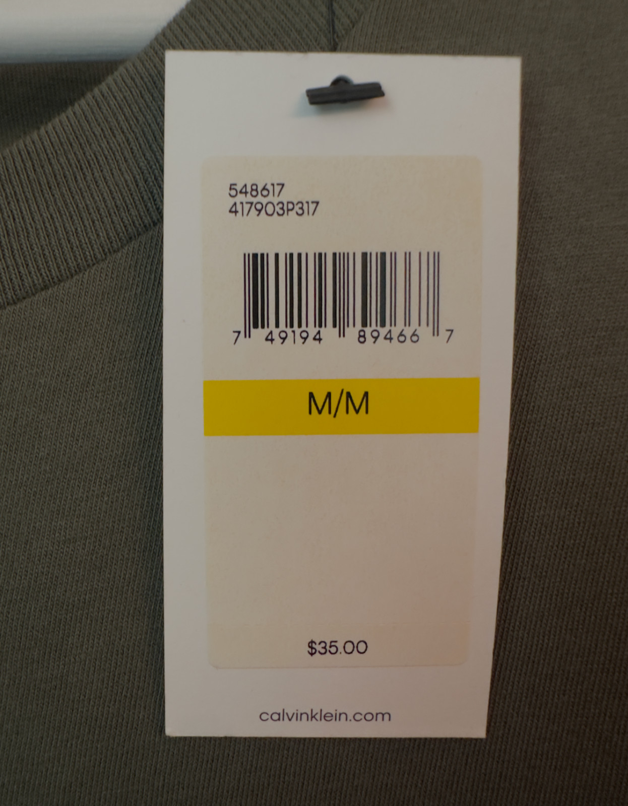 Calvin Klein Jeans T-Shirt Olive Green Blue Box Logo Medium Brand New Tags Mens gallery