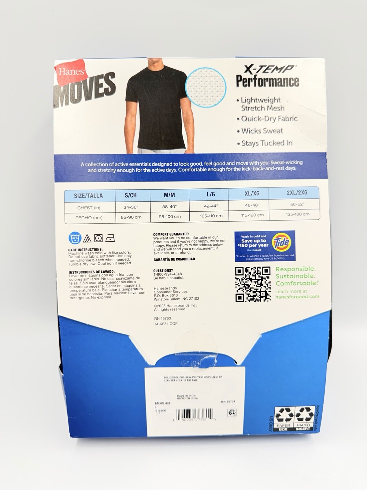 Hanes X-Temp® Breathable Mesh Tagless Crews T-shirts 3Pk Mens Black/Grey Size L gallery