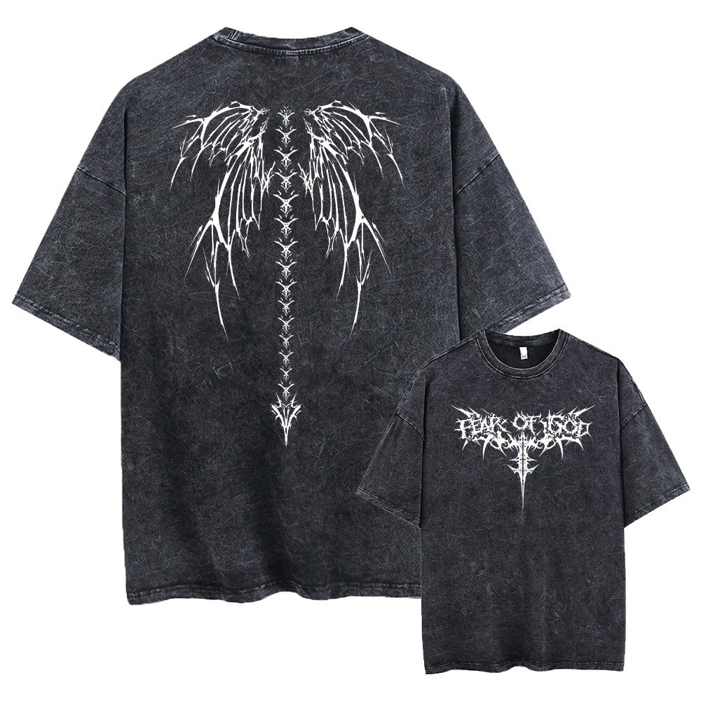 Mens Oversized Acid Wash Vintage Heavyweight Cotton Gym Streetwear Tee gallery