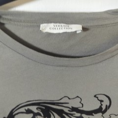 Versace Collection Medusa Graphic T-Shirt Olive Green Grey Mens Crew Neck Tee