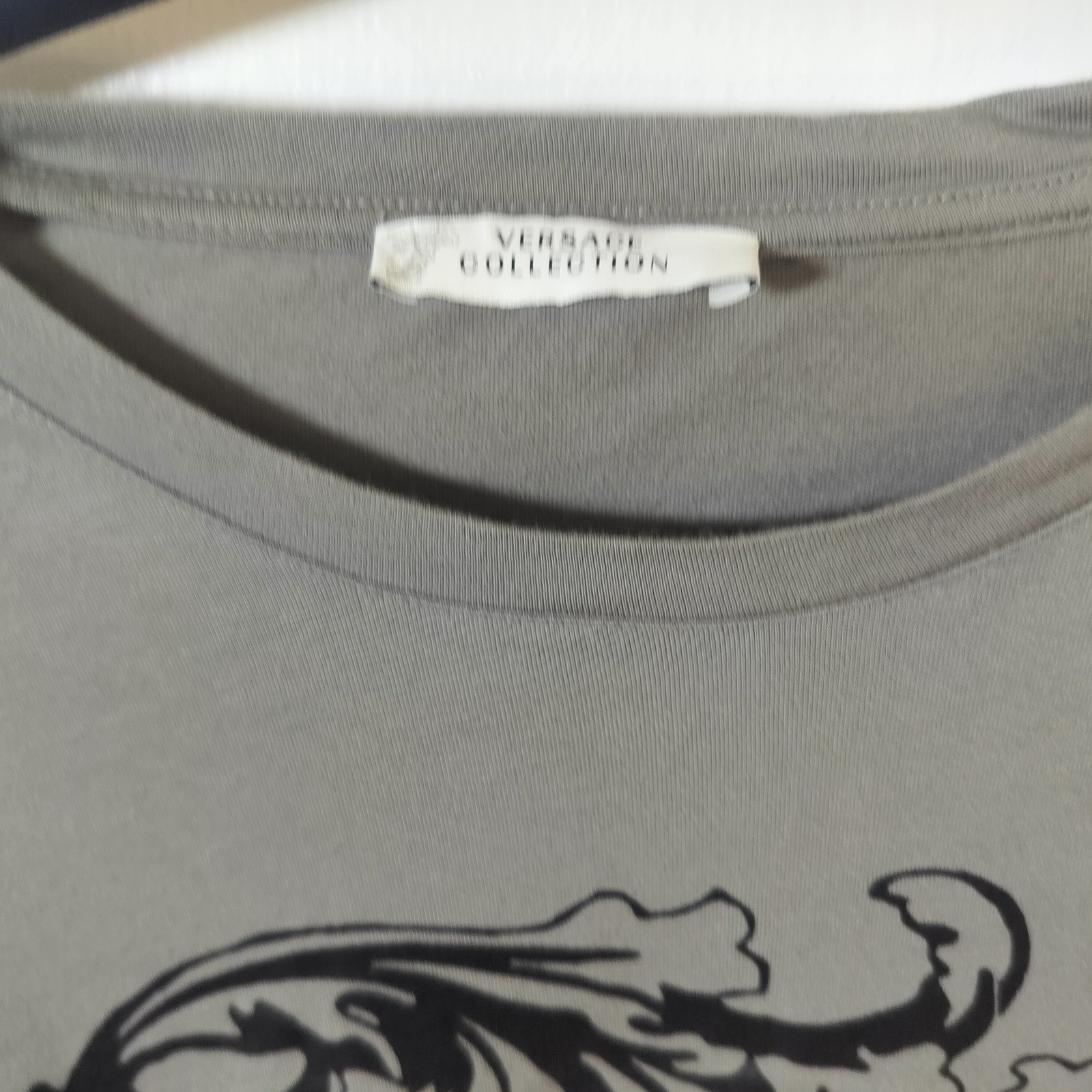 Versace Collection Medusa Graphic T-Shirt Olive Green Grey Mens Crew Neck Tee gallery