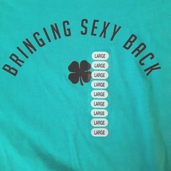 Black Clover Men’s Large Bondi Blue “Bringing Sexy Back” Golf T-Shirt New