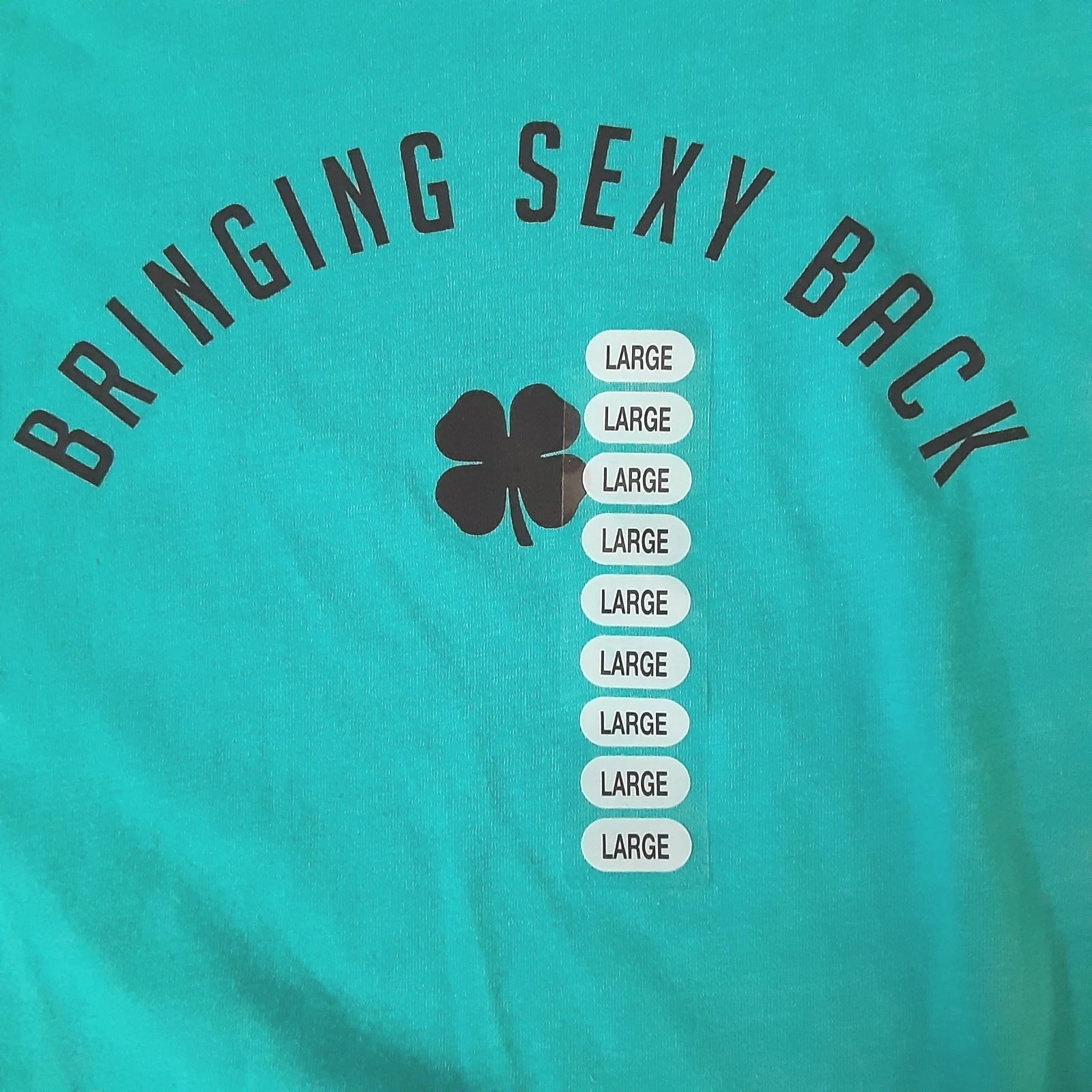 Black Clover Men's Large Bondi Blue "Bringing Sexy Back" Golf T-Shirt New gallery