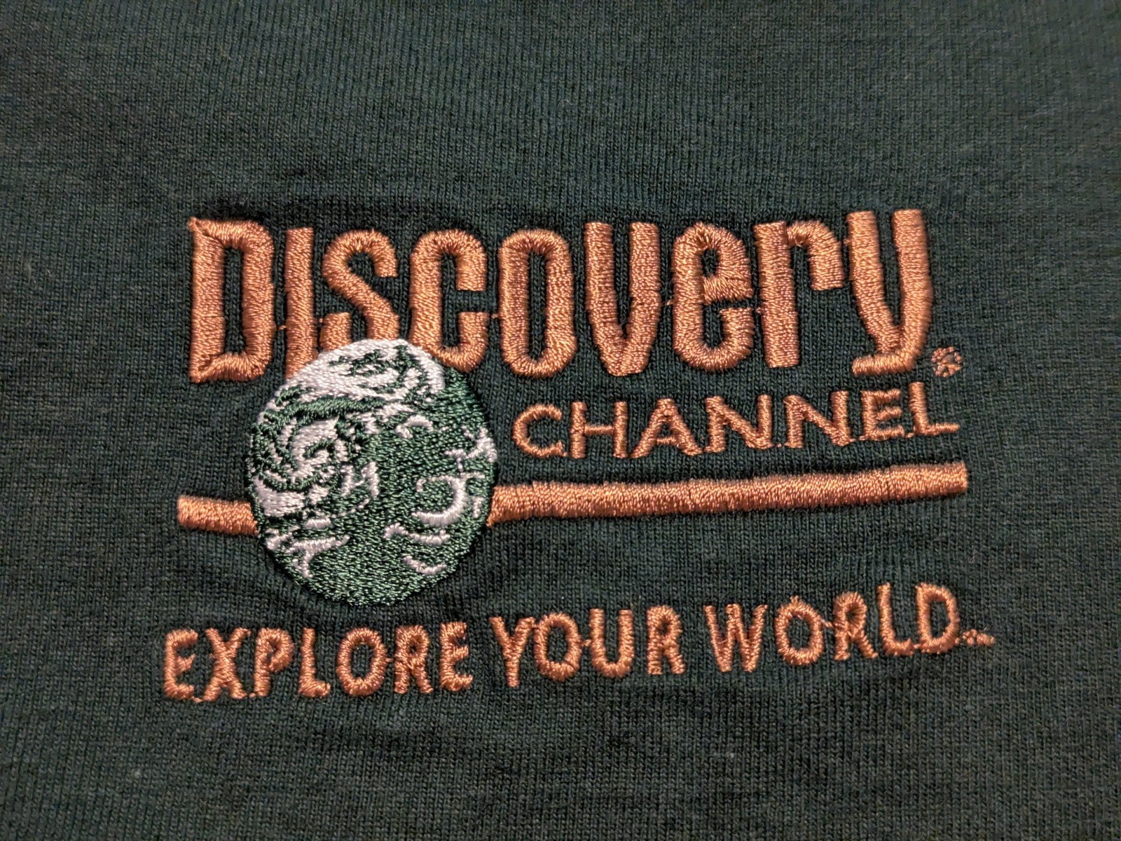 Discovery Channel Logo Short Sleeve Shirt Embroidered Men XL VTG 1990s RARE gallery