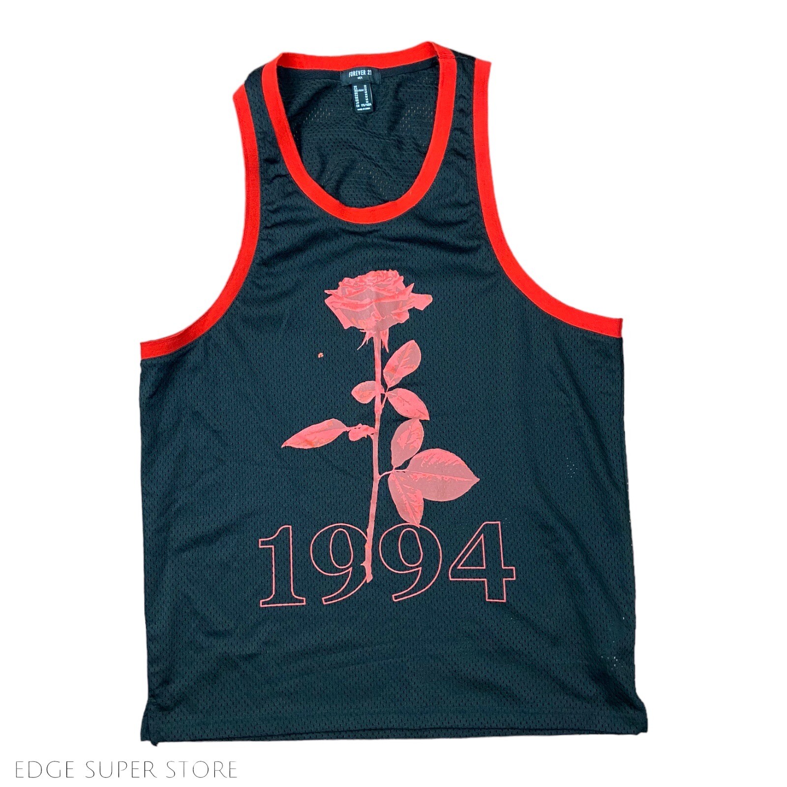 Forever 21 1994 Rose World Wide Scoop Neck Sleeveless Black Tank Top Size Medium gallery