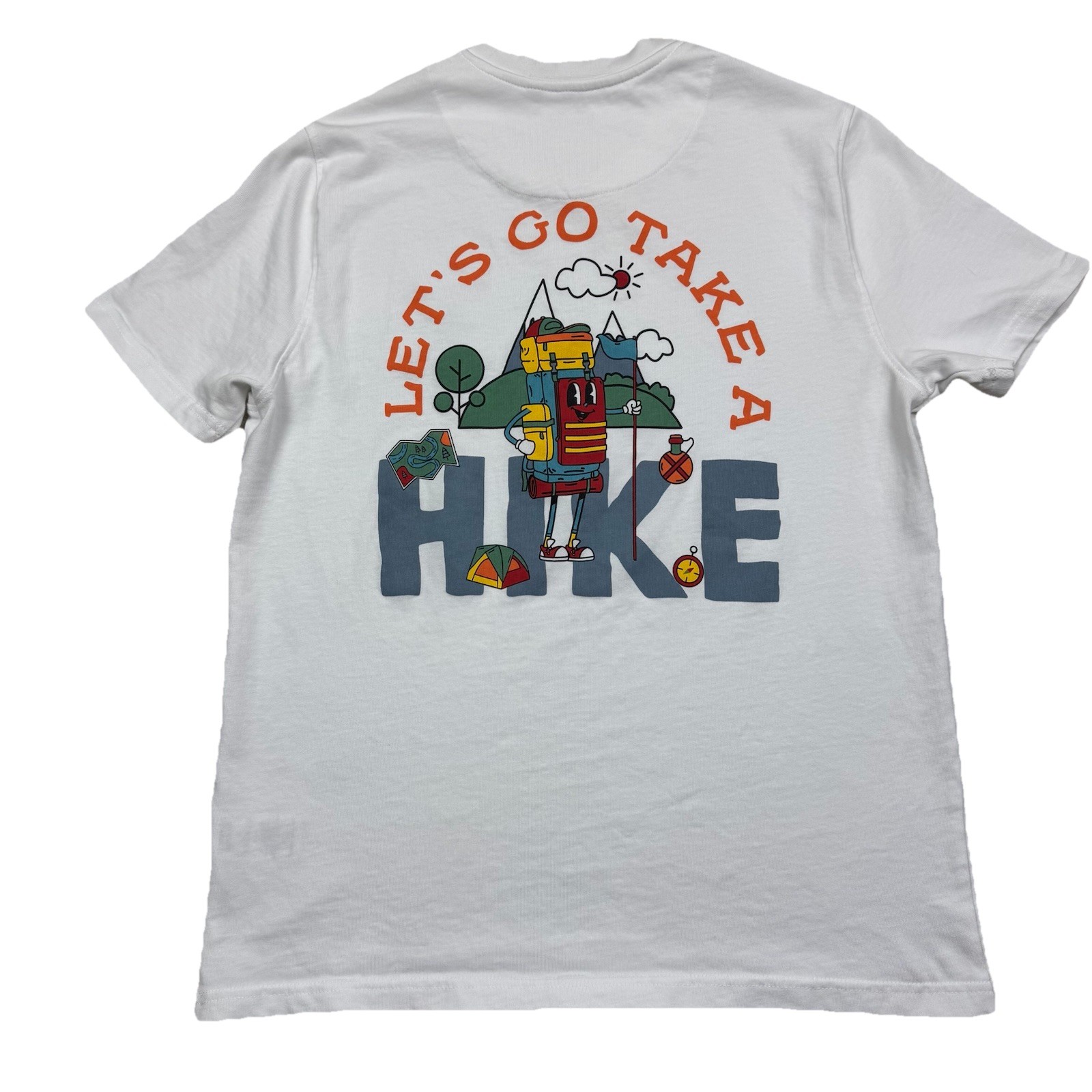 Common People Take a Hike Heavyweight Graphic Logo Tee Men’s S Crew Neck White gallery