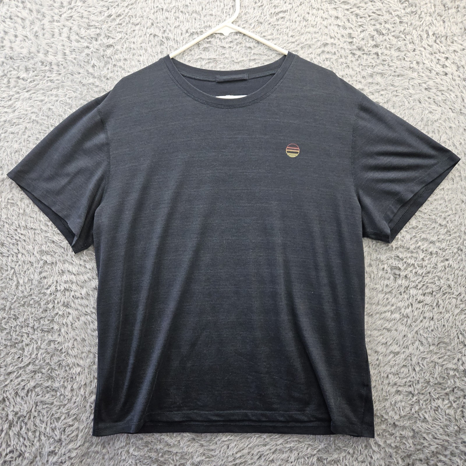 Marine Layer T Shirt Weekend Sport Gray Subtle Stripe Polyester Lyocell Elastane