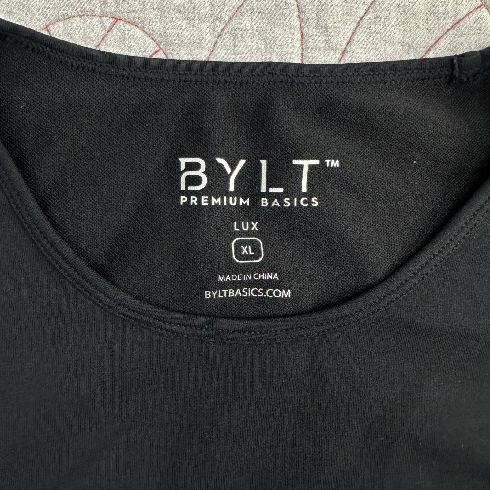 BYLT Lux Drop Cut T-Shirt Black Short Sleeve Curved Hem / Mens XL gallery
