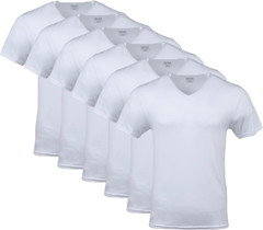 Gildan Men’s V-Neck T-Shirts, Multipack, White (6-Pack), Large SHIPS FREE