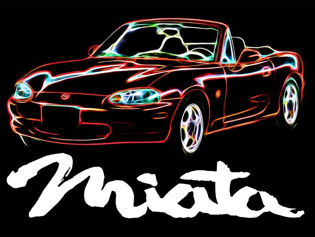 1999-04 Mazda Miata Sports Car Neon Design Tshirt NEW FREE SHIP gallery