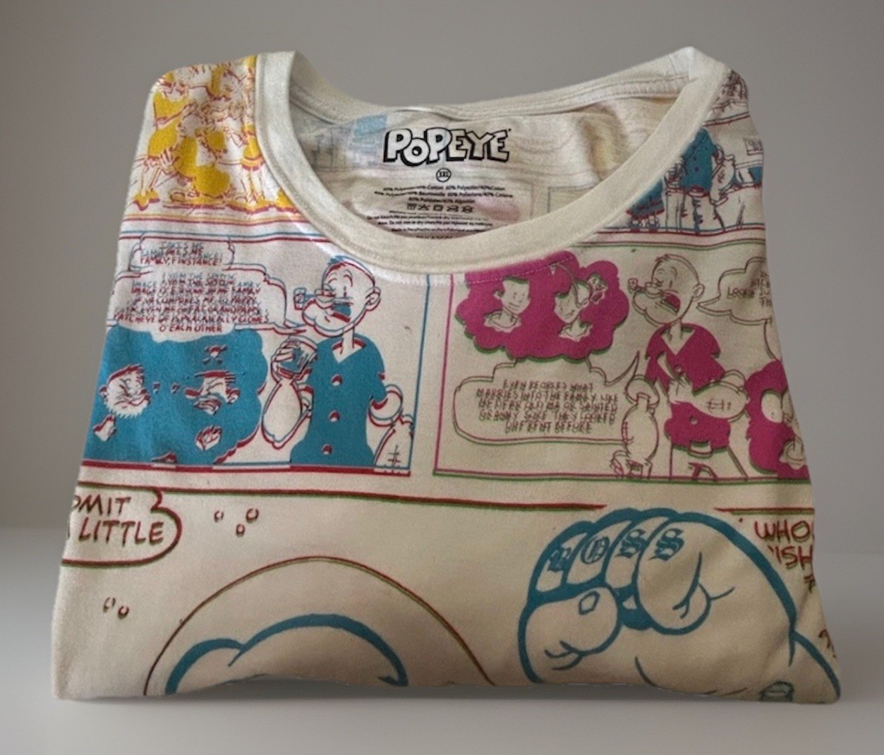 Popeye The Sailor Man Multi Color Men's Size 3XL Comic Print Style Shirt EUC gallery