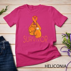 Leukemia Awareness Survivor Orange Ribbon Boxing Gloves Unisex T-shirt