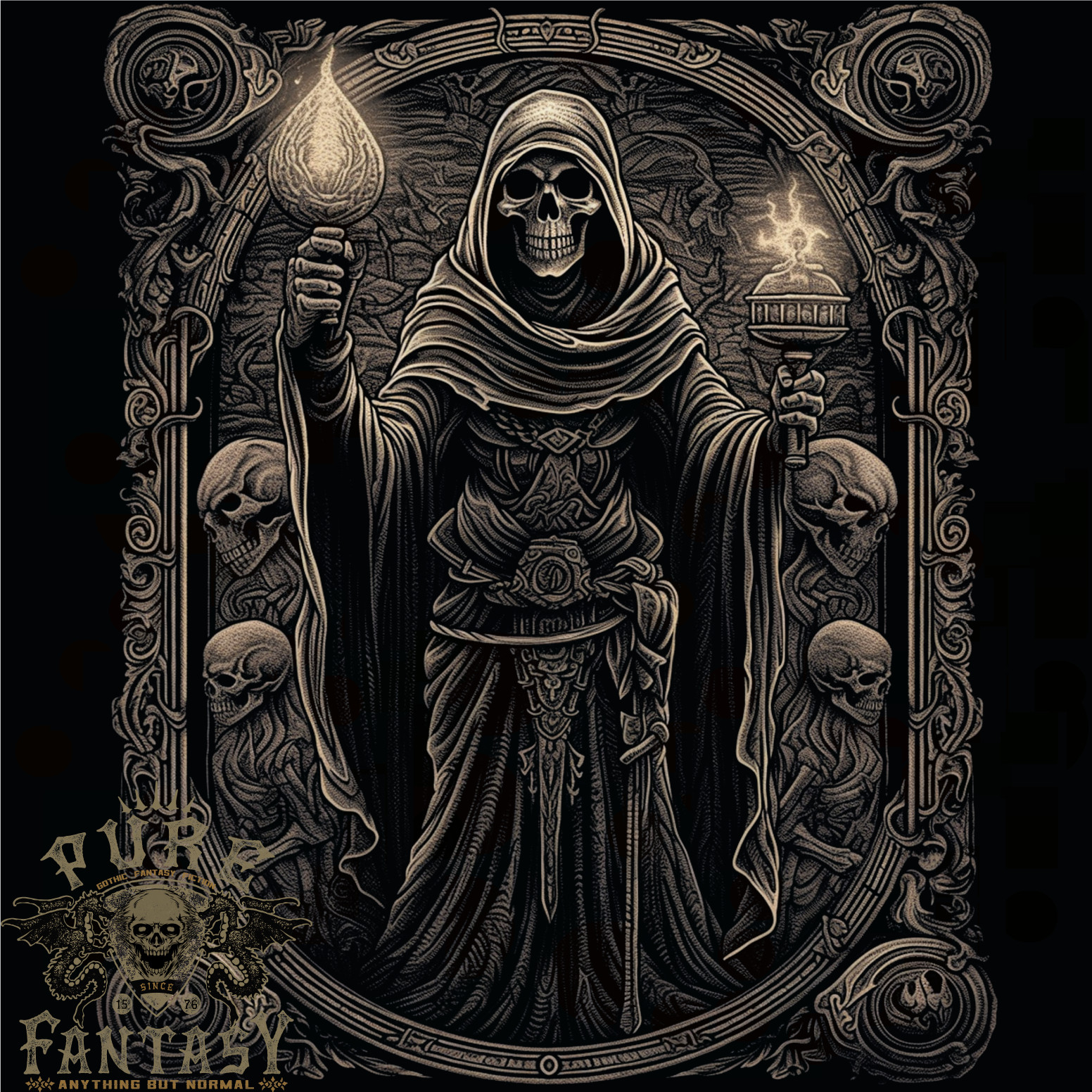 Gothic Grim Reaper Goth Heavy Metal Skull 4 Mens T-Shirt 100% Cotton gallery