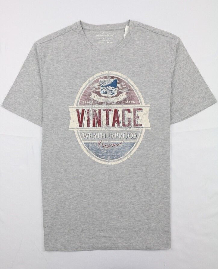 Weatherproof Vintage Graphic Tee Gray Heathered Size XL Distressed Crew Neck gallery