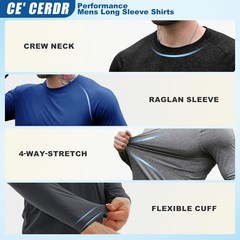 Long Sleeve Shirts for Men – Quick Dry Moisture Wicking Sun Protection for Fi…