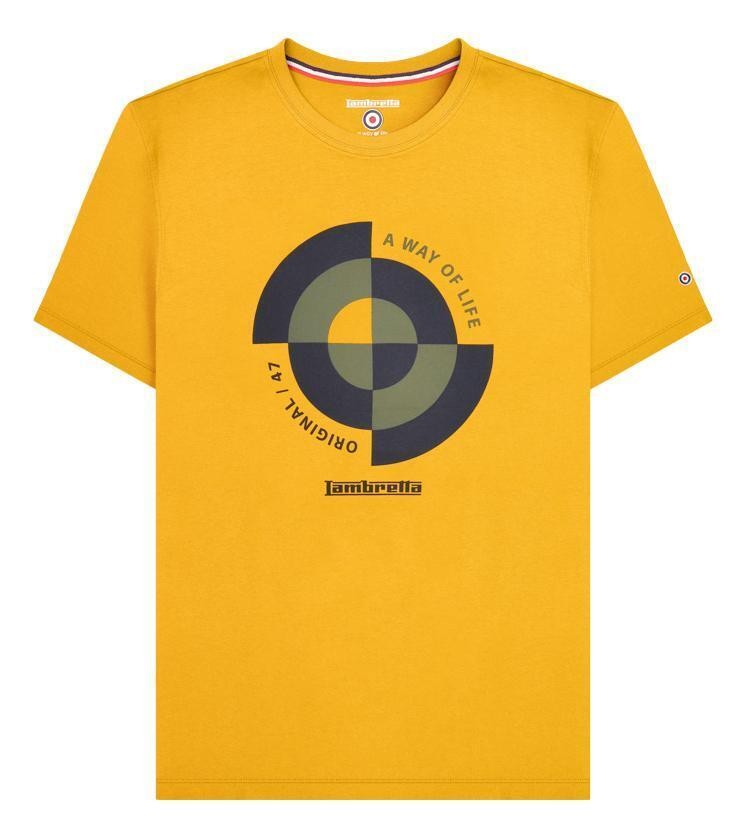Mens Lambretta Classic Retro Target Quadrant Mod Ska T-Shirt Sizes M to 4XL