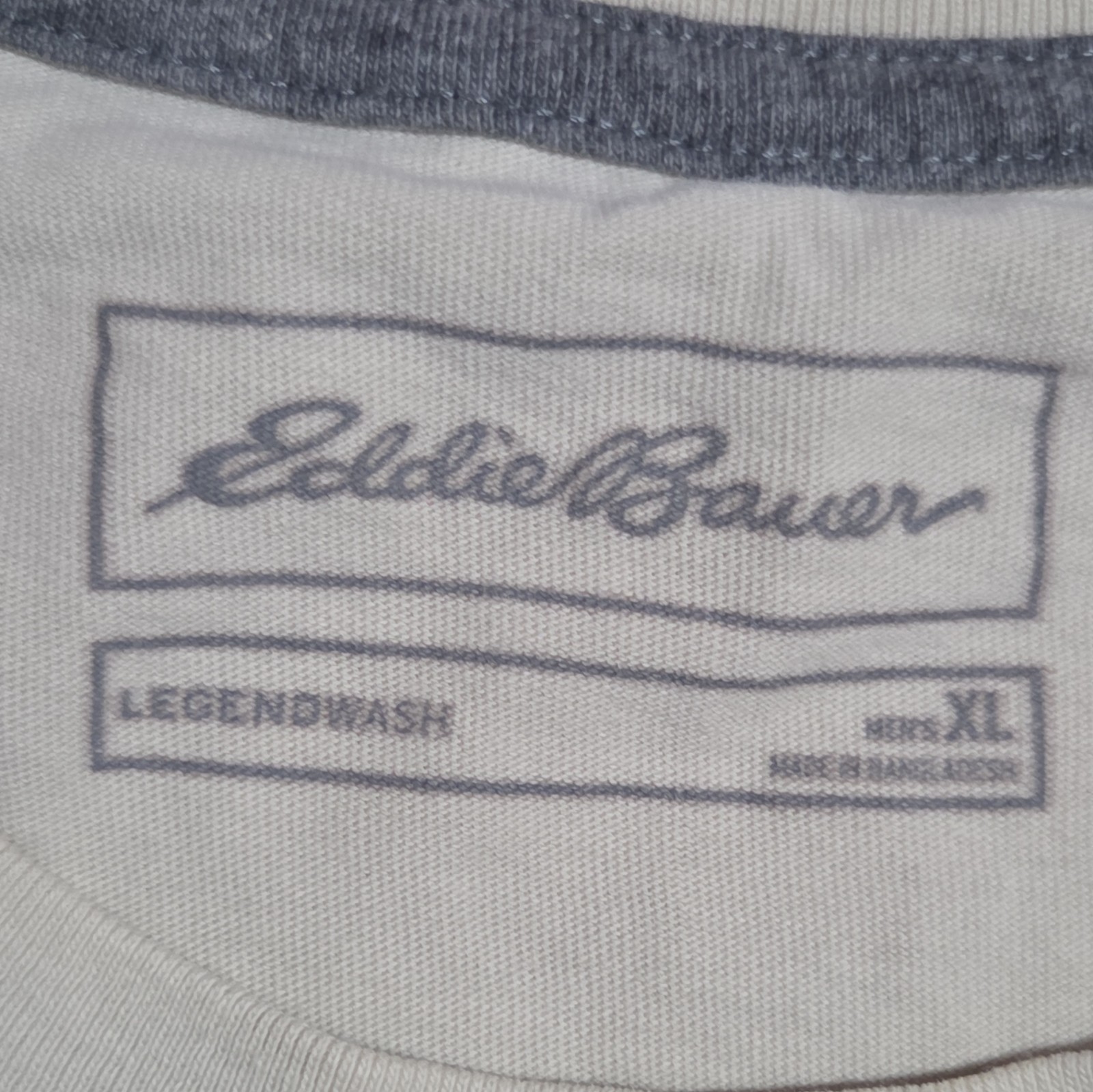 Eddie Bauer Legendwash Men's XL Crew Neck Short Sleeve Beige Logo Tee gallery