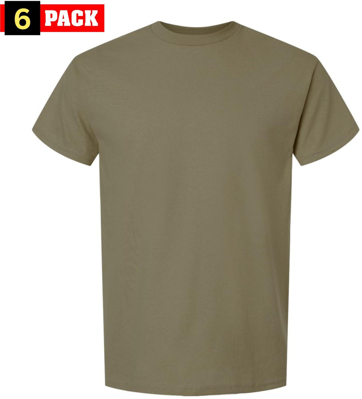 AR 670-1 Army Compliant Coyote Brown Mens Military T-Shirt 100% Cotton, 6-Pack gallery