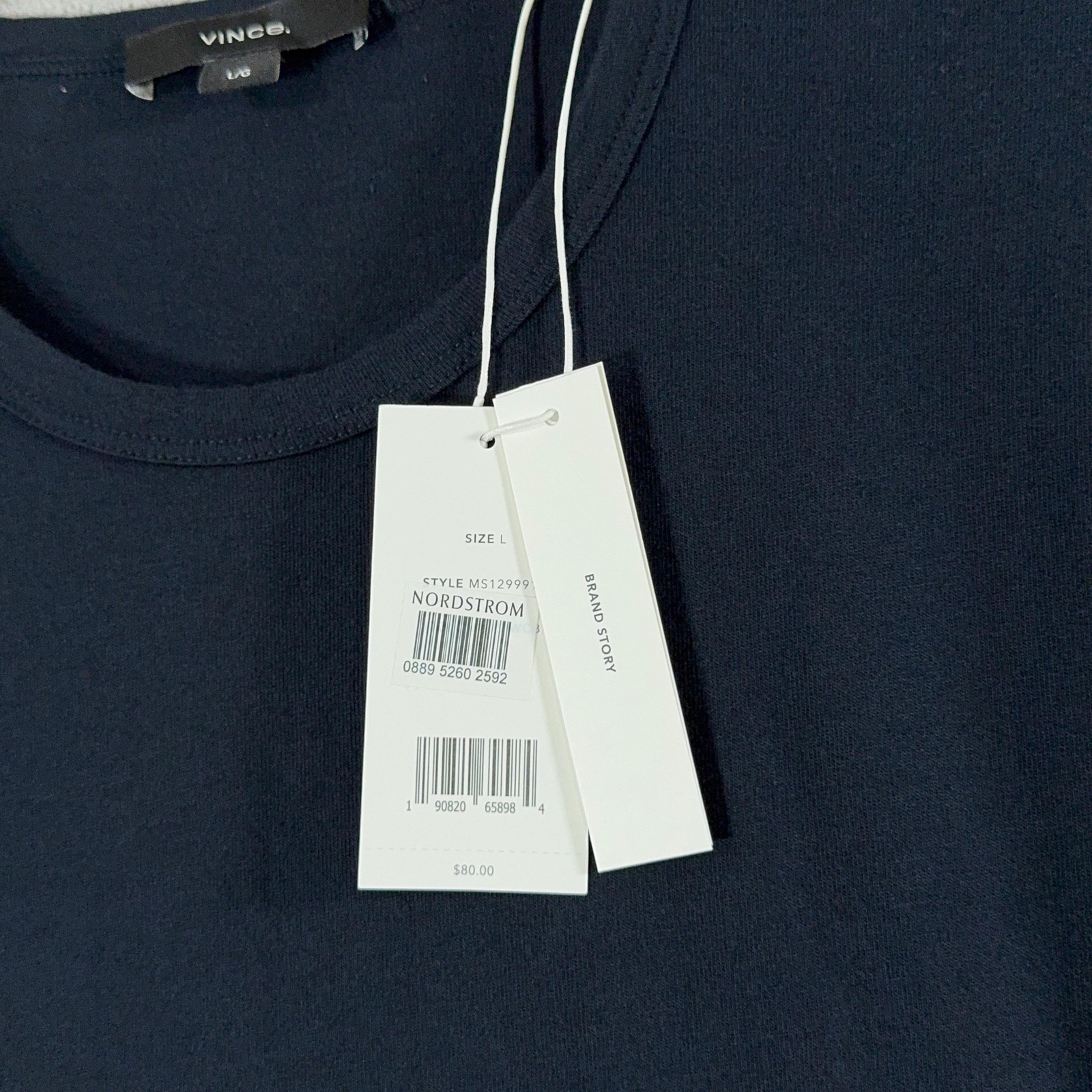 NEW Vince Shirt Mens Large Navy Cotton Garment Dye Crewneck Tee FLAWED gallery