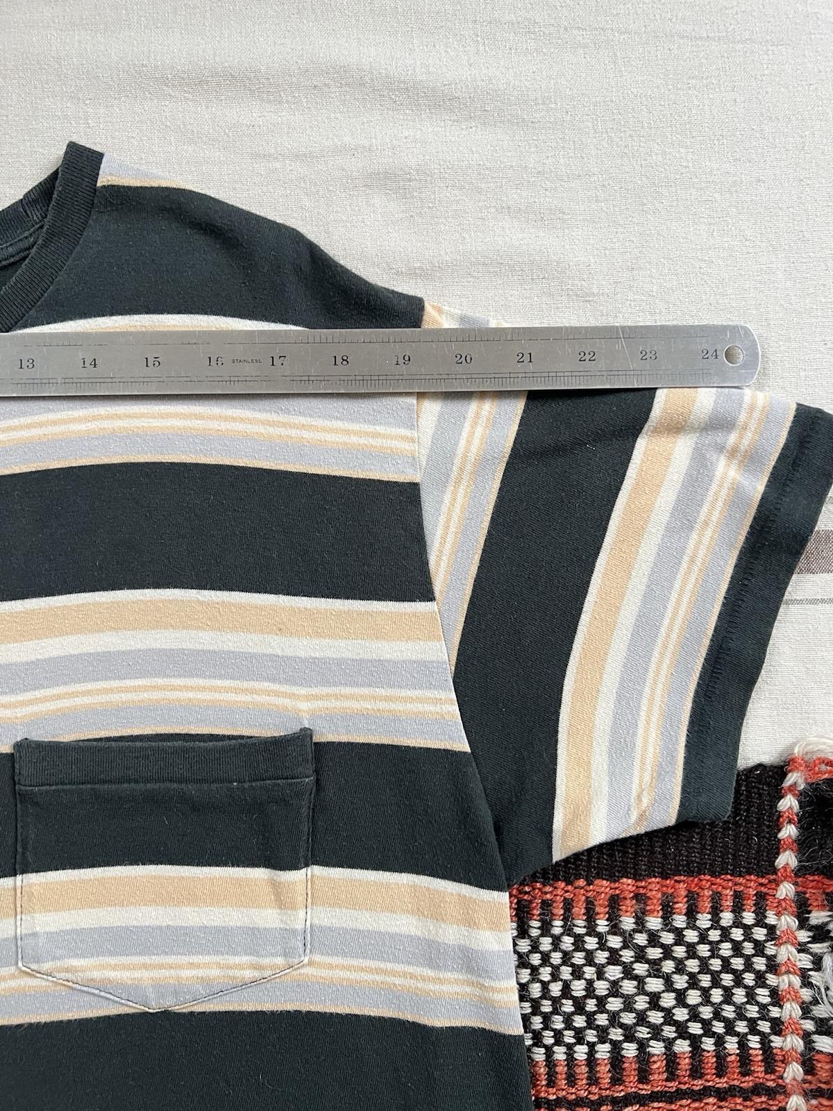 LVC T-Shirt M 50s Sportswear Single Stitch Levi's Wide Stripe 2021 Blue Grey 42" gallery