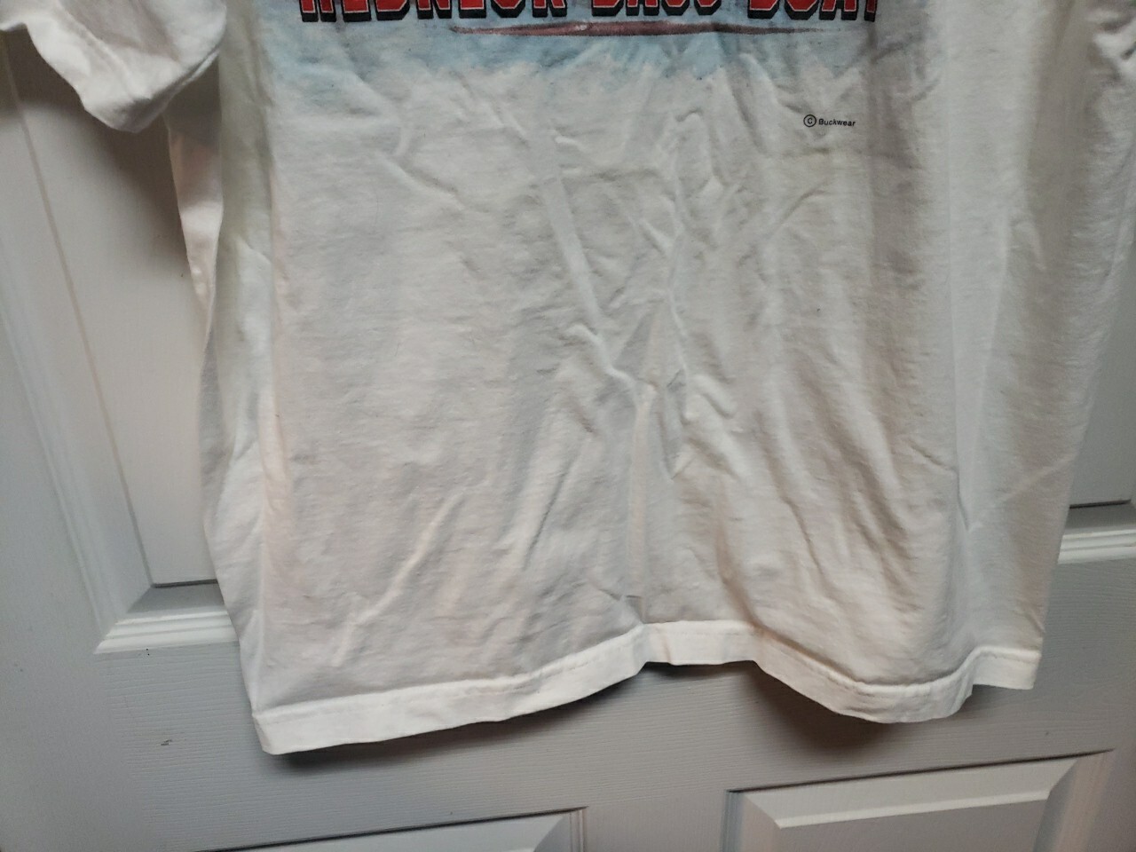 Vtg Redneck Bass Boat Men T Shirt Size XL White Fishing Short Sleeve gallery