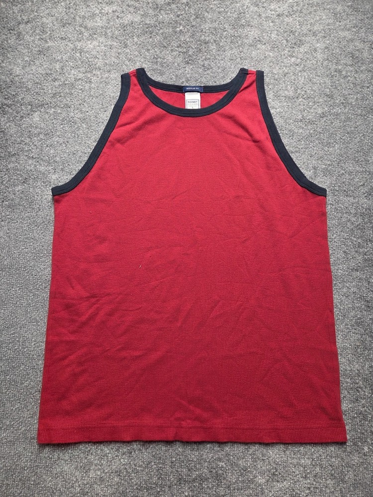Old Navy Men’s Tank Top Red Size Large Wide Strap Sleeveless Regular Fit