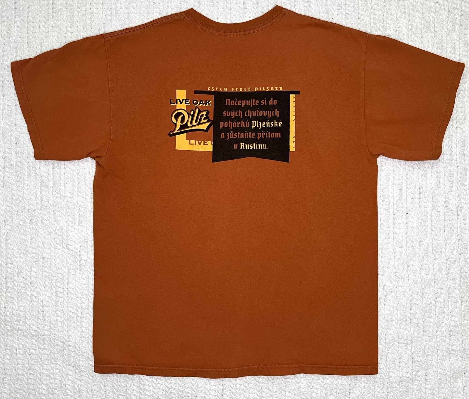 Live Oak Pilz Brewing Company Orange Shirt LG 21.5” X 27” gallery