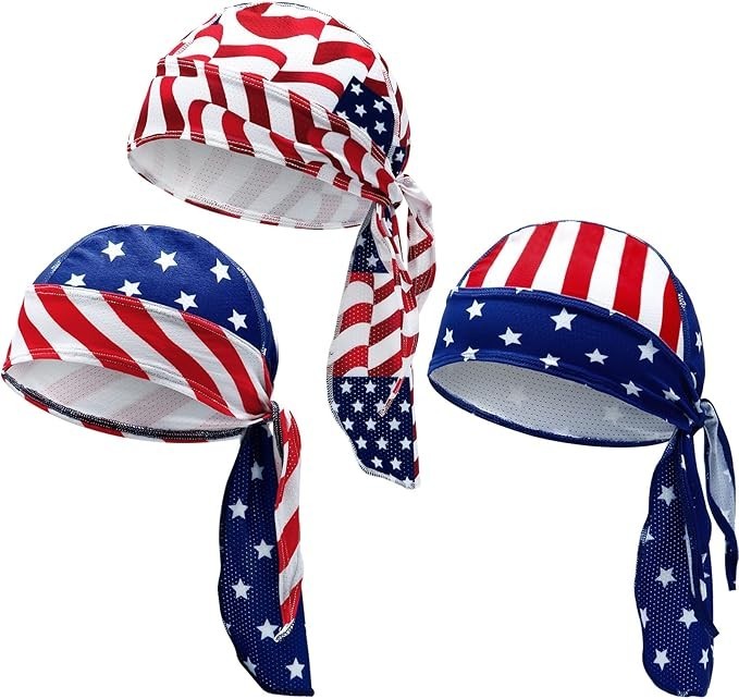 3 Pcs Do Rags Dew Rag Skull Caps for Men Bandana Beanie Hats Pirate Hats Cycling gallery