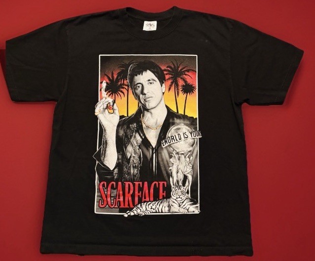 Scarface Heavy Weight Adult XL The World Is Yours 2-Sided T-Shirt