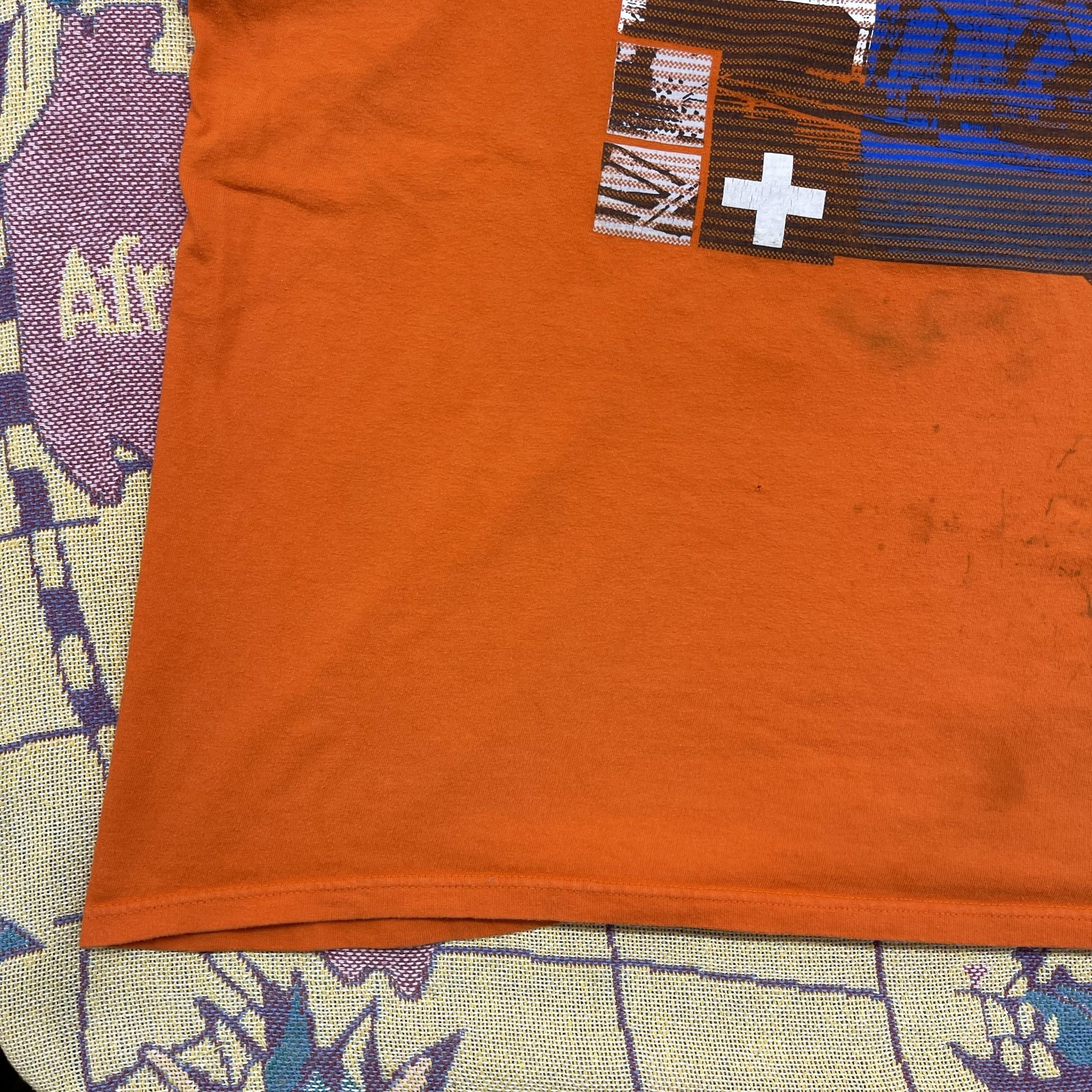 Marithe Francois Girbaud Shirt Mens XL Orange Graphic Logo Streetwear Tee Top gallery