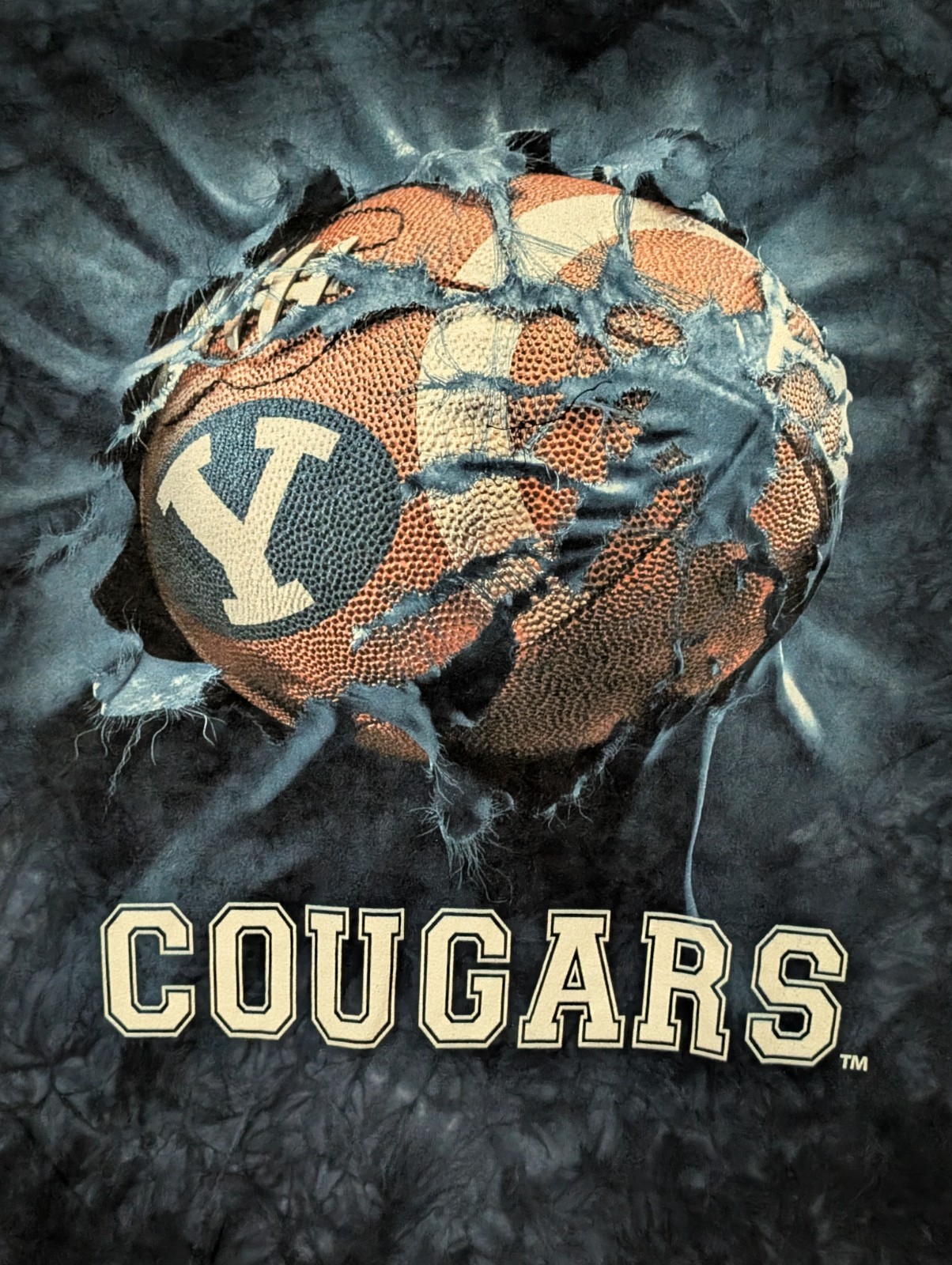 The Mountain Mens T-shirt Blue Cougars BYU Football Delta Tag XL #6184