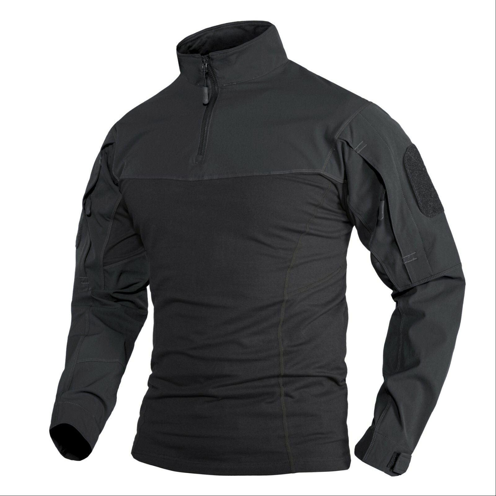 TACVASEN Men's Long Sleeve Army Tops 1/4 Zip Slim Fit T-Shirts Training Shirts gallery