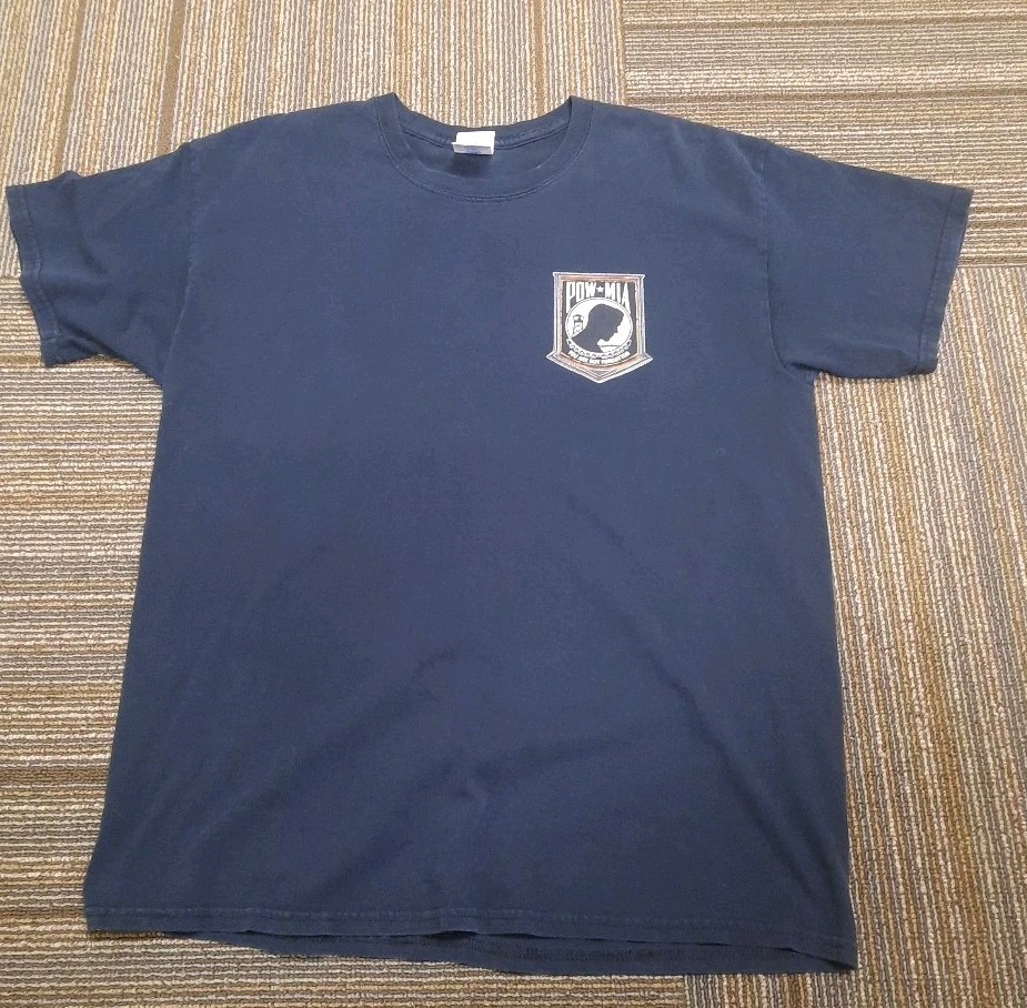 POW MIA T-Shirt Size L Vintage 90’s Dark Blue-see Description gallery