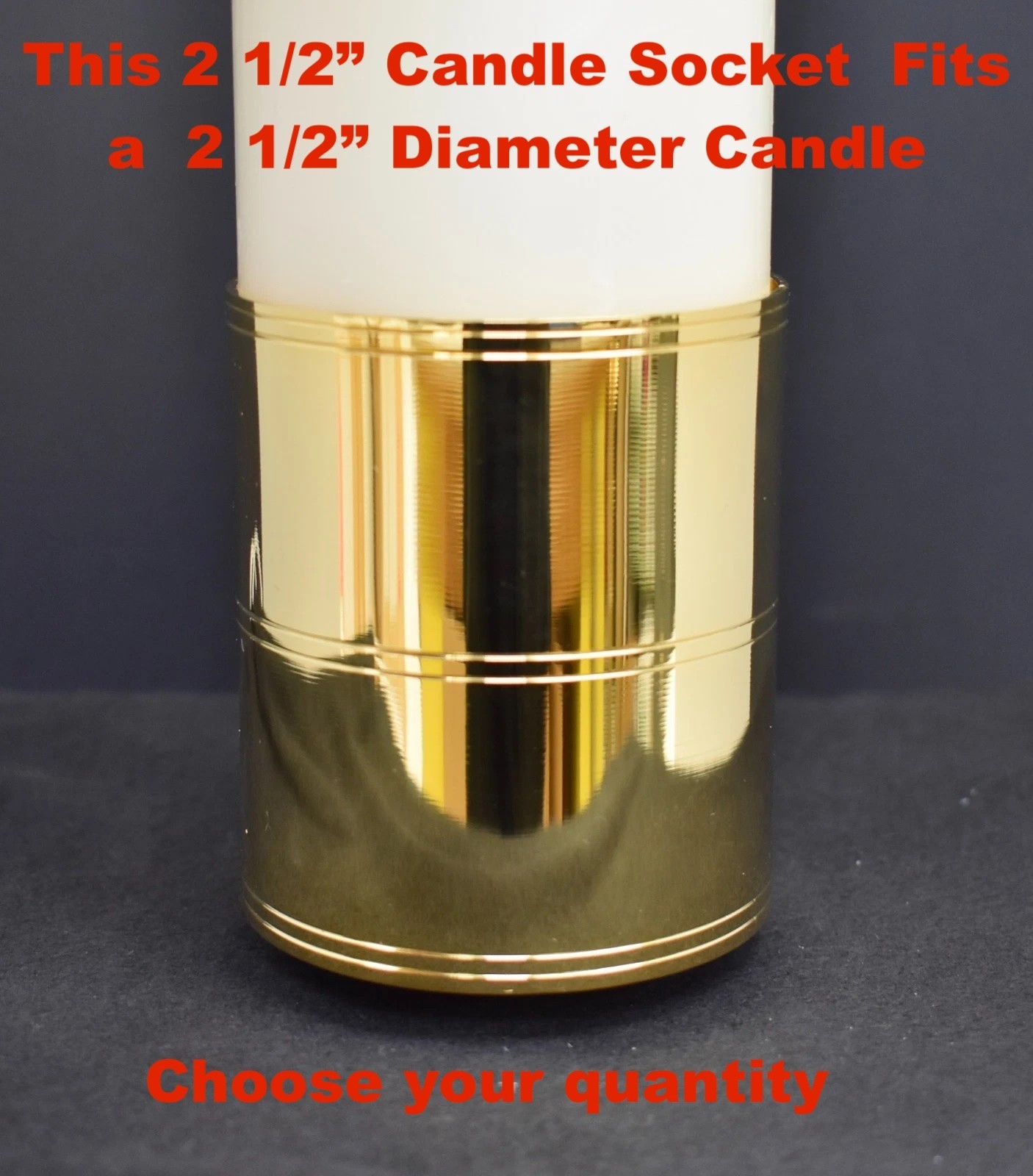 Change your Candlestick with  this  2 1/2″ Candle Socket with a 3/8″ x 16 thread