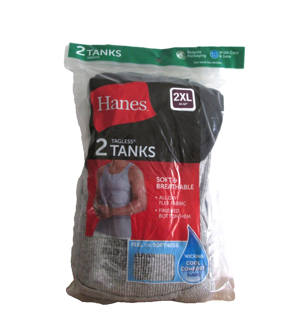 New Hanes Men's 2 Pack Soft & Breathable Tagless A-Shirts Tank Tops 2XL (50-52) gallery