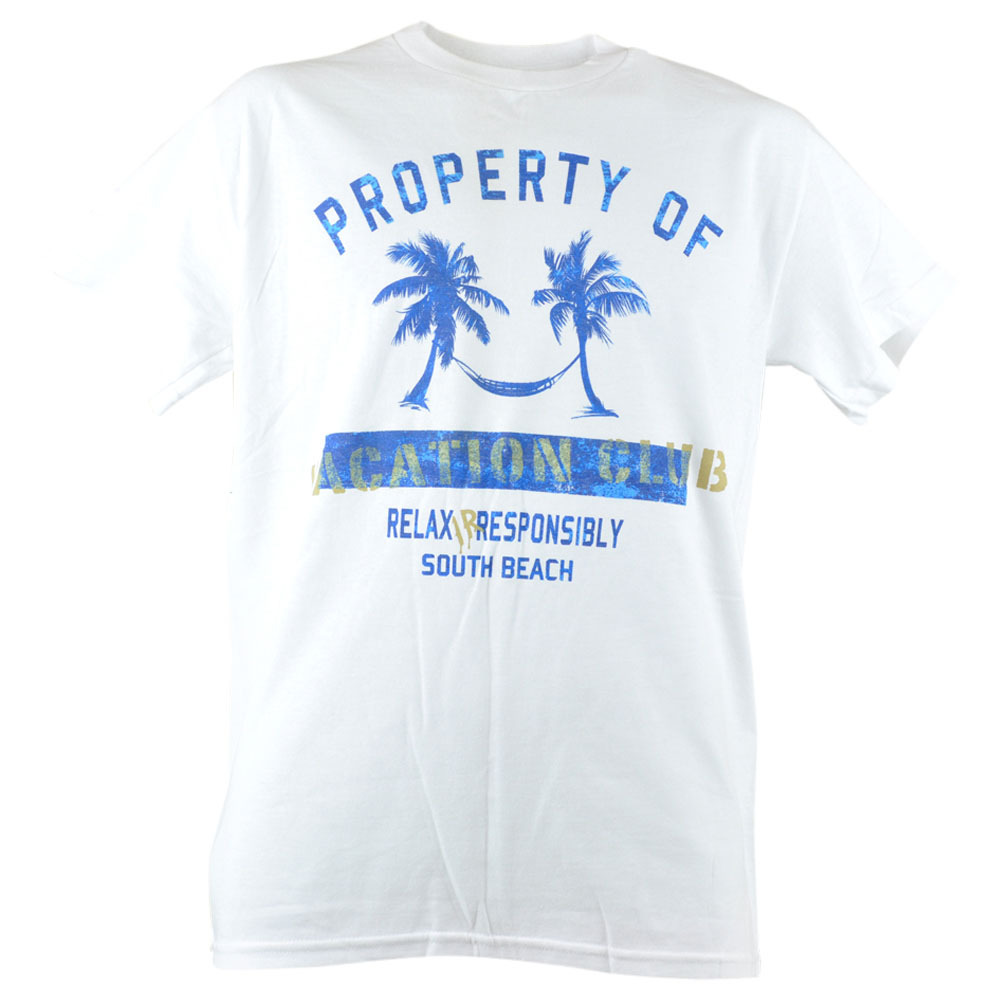 Property of South Beach Vacation Club Palm Trees Relax White Shirt Tee gallery
