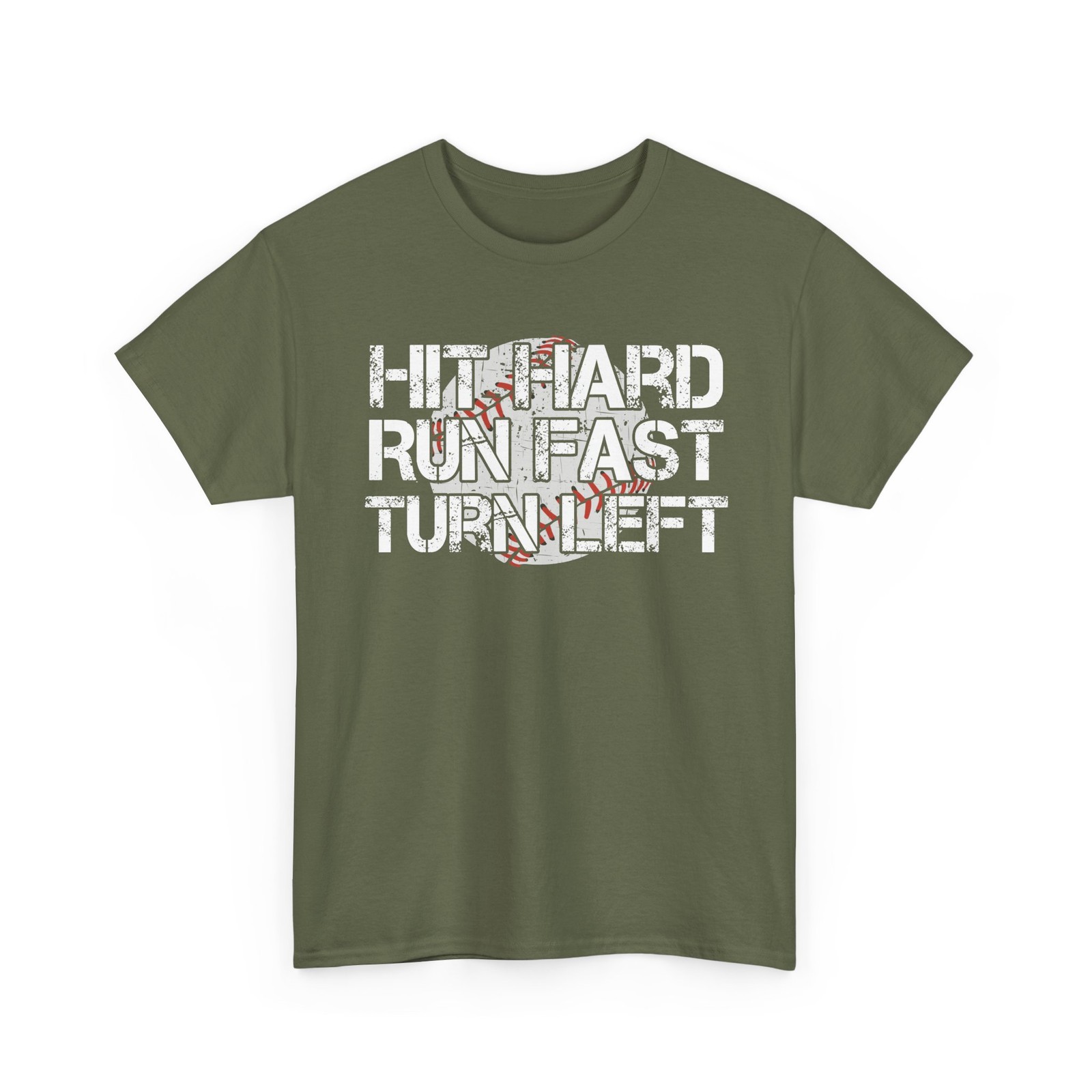 Hit Hard Run Fast Turn Left T-Shirt, Baseball Players Sports Lovers Shirt gallery