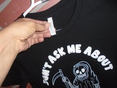 GRIM REAPER FUNNY ‘DONT ASK ME ABOUT MY TATTOOS” TSHIRT ADULT MEDIUM