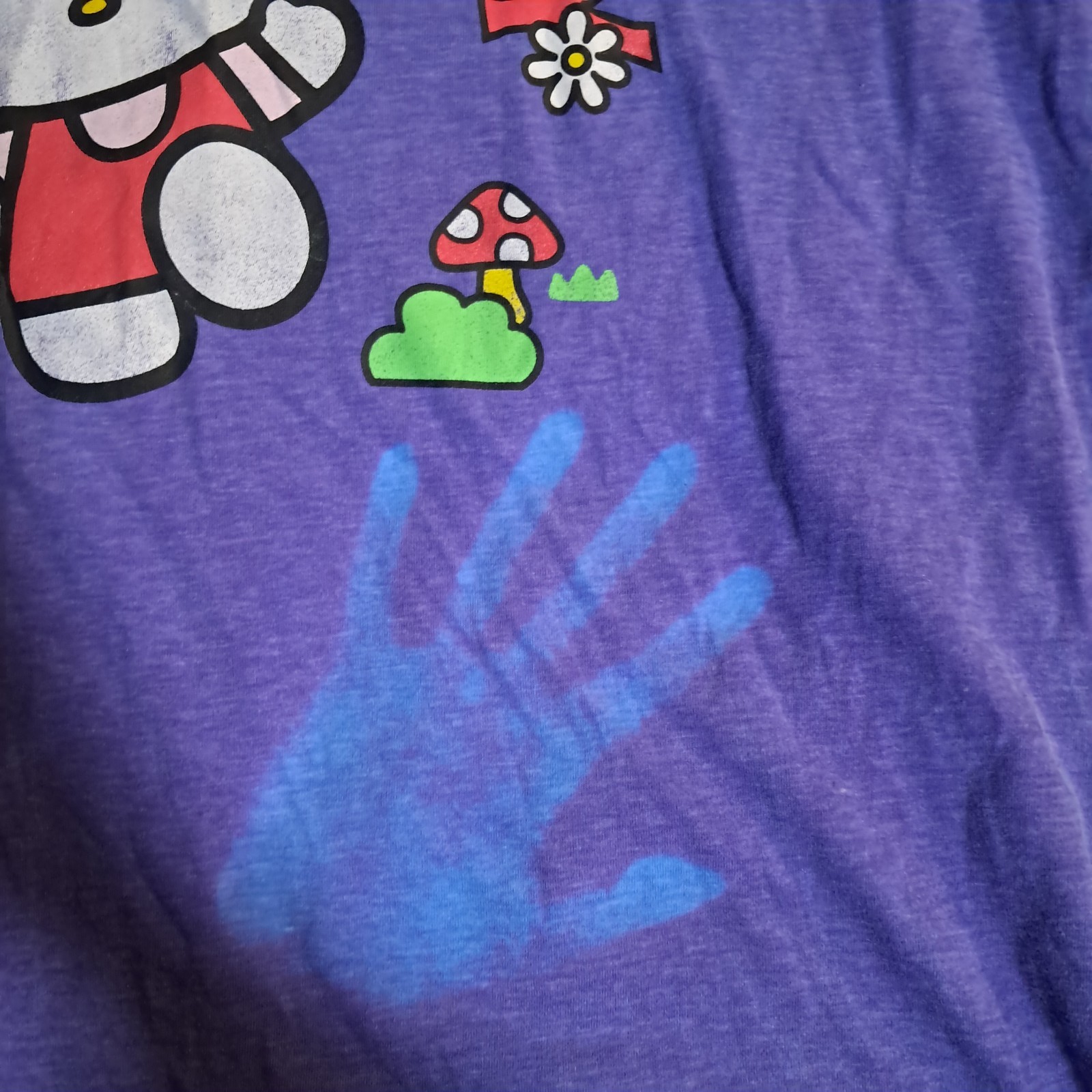 Hello Kitty Color Change Heat Reactive Fabric Sanrio Cute Unisex L Mushroom Purp gallery