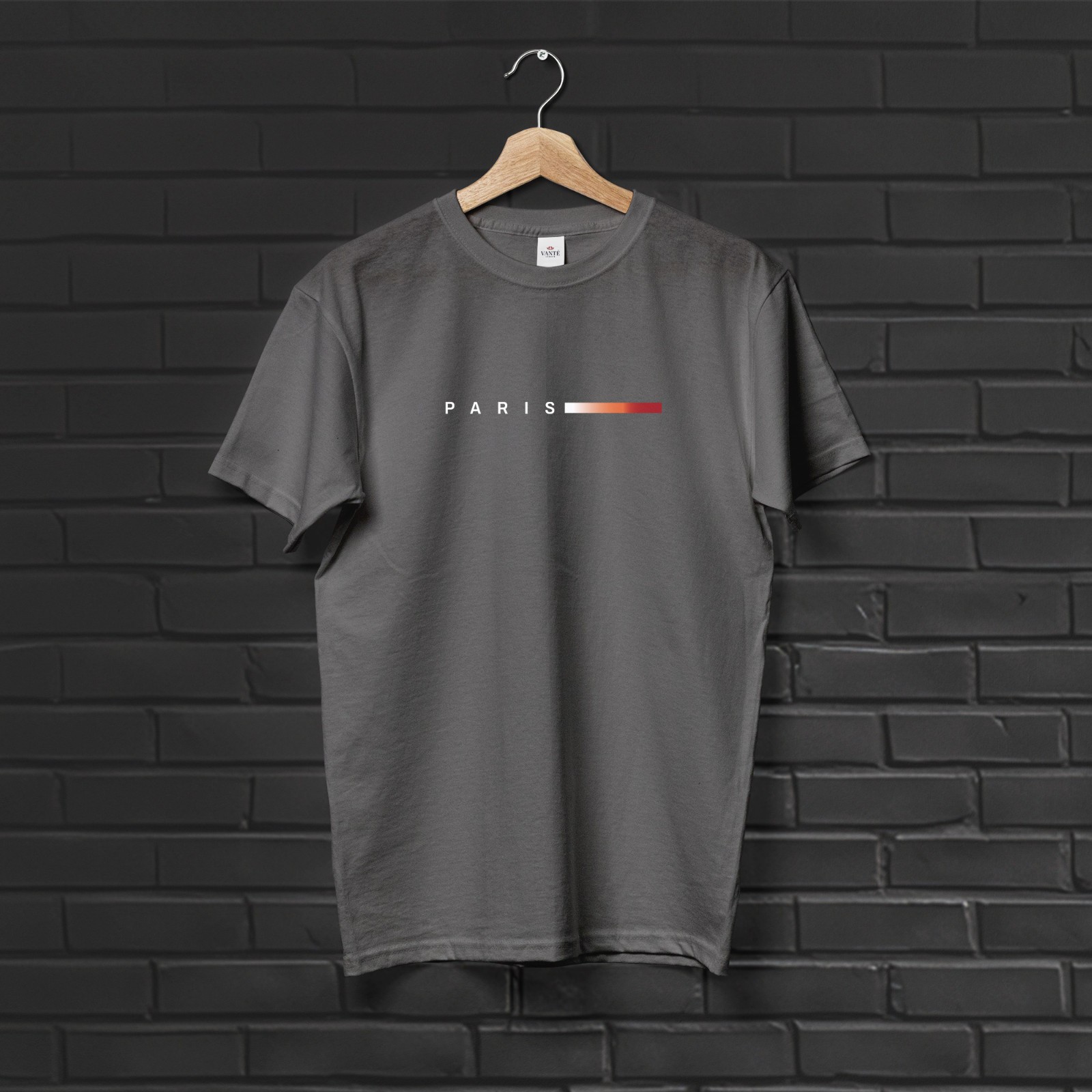 Breathable Round Neck T-Shirt with Paris Print for All Season Casual and Formal gallery